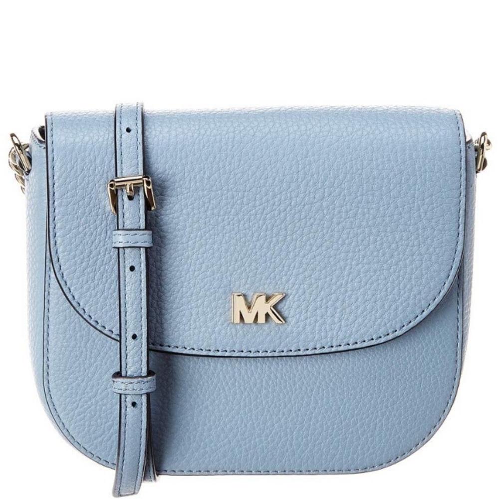 Michael Kors Mott Pebbled Leather Crossbody Powder Blue